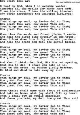 how great thou art lyrics pdf the power of music in storytelling